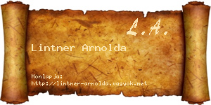 Lintner Arnolda névjegykártya